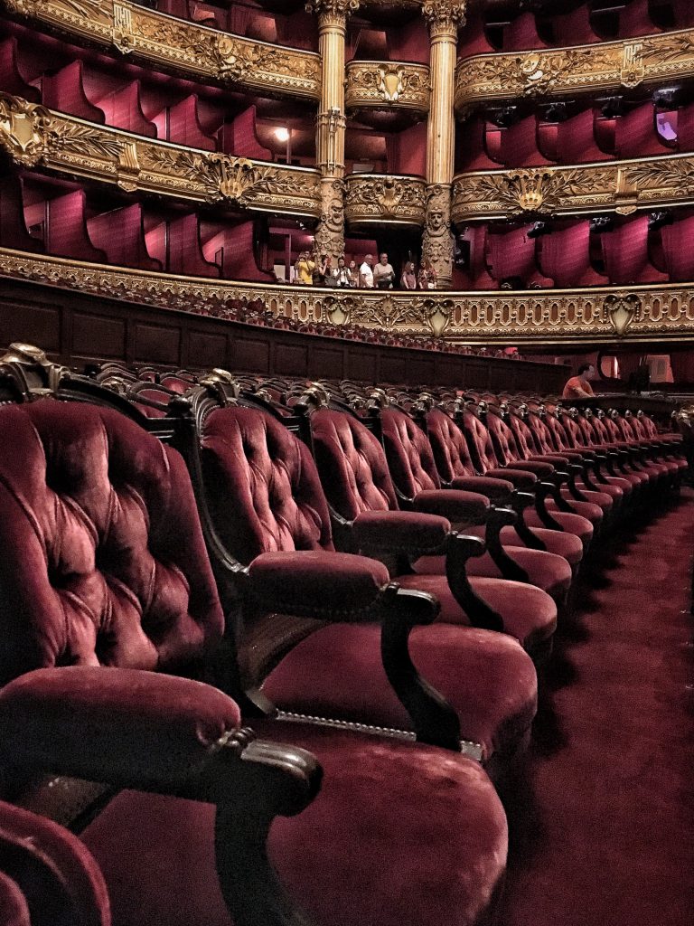 dettagli dell'auditorium dell'opera di Parigi