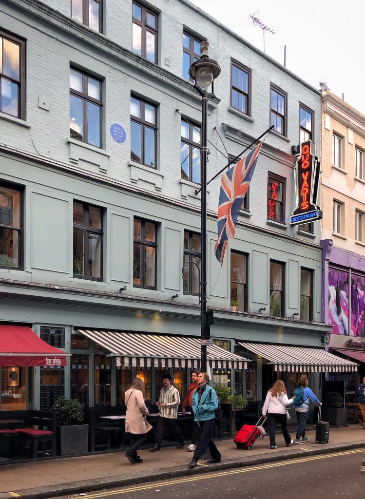 la casa di Karl Marx in Dean Street, nel quartiere di Soho.